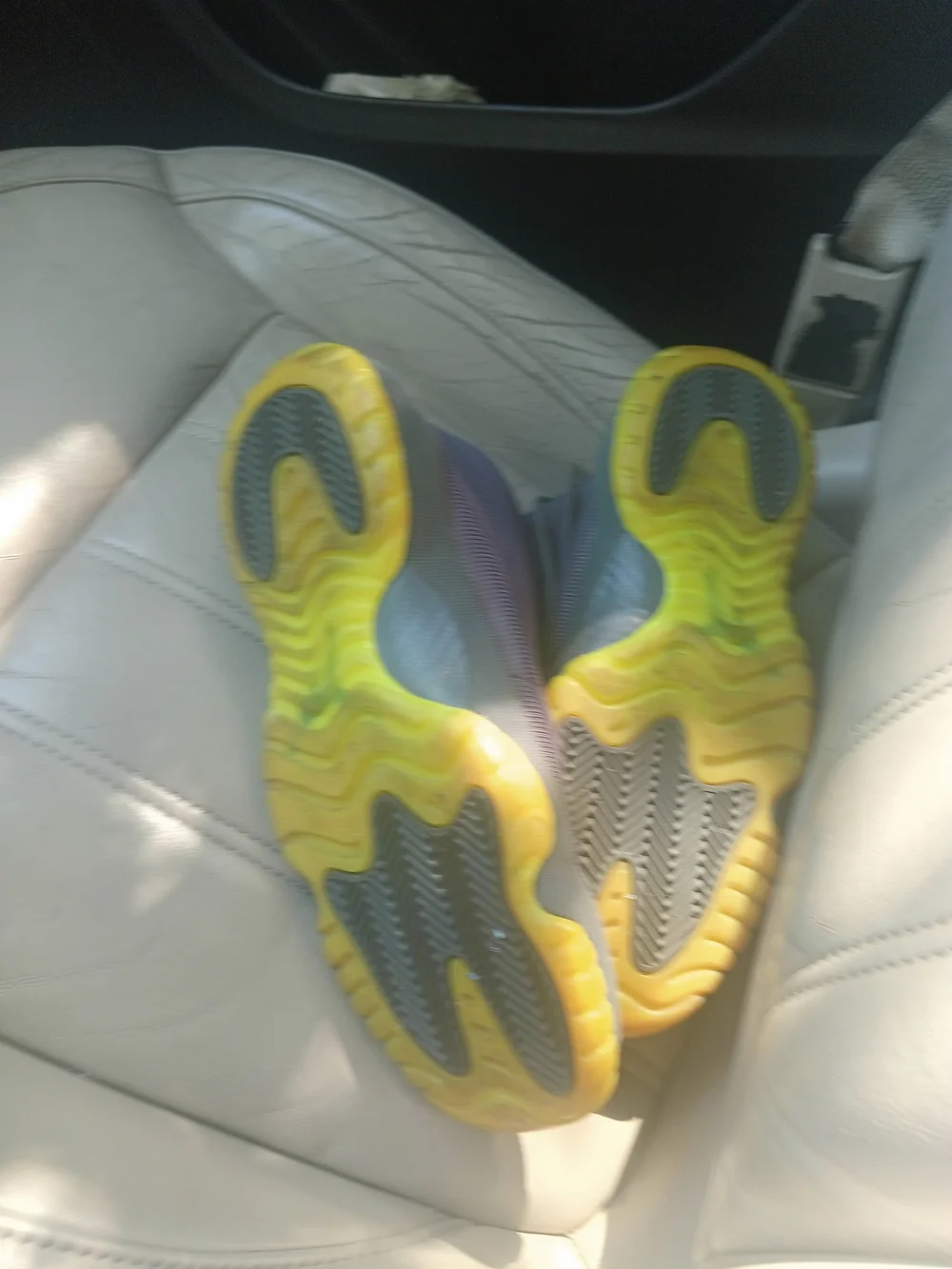 Nike Navy Slip-On Sneakers with Yellow Soles - Picture 5 of 5